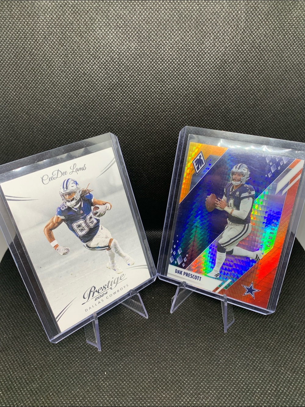 Dak Prescott Panini Fire Burst & CeeDee Lamb Prestige Dallas Cowboys NFL Cards